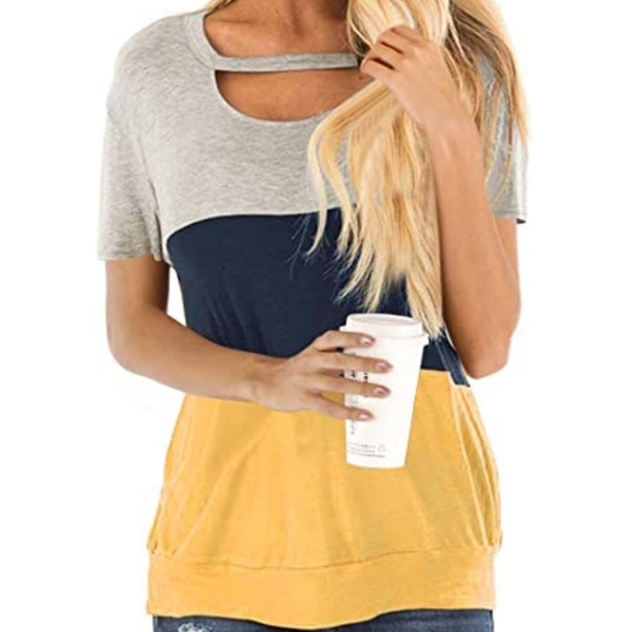 Fall Color Block,  Chest Cutout, Tunics, XL - Picture 3 of 3